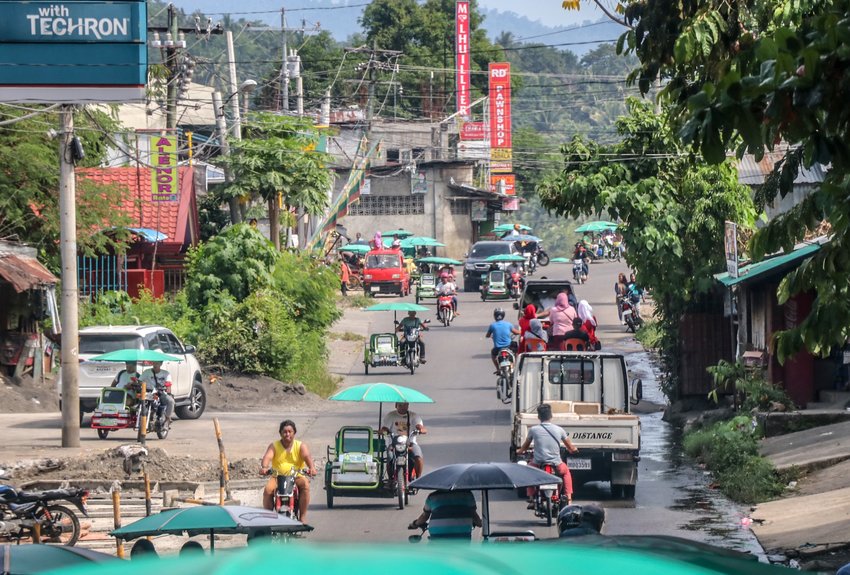 A street scene in the Mindanoa islands of the Philippines