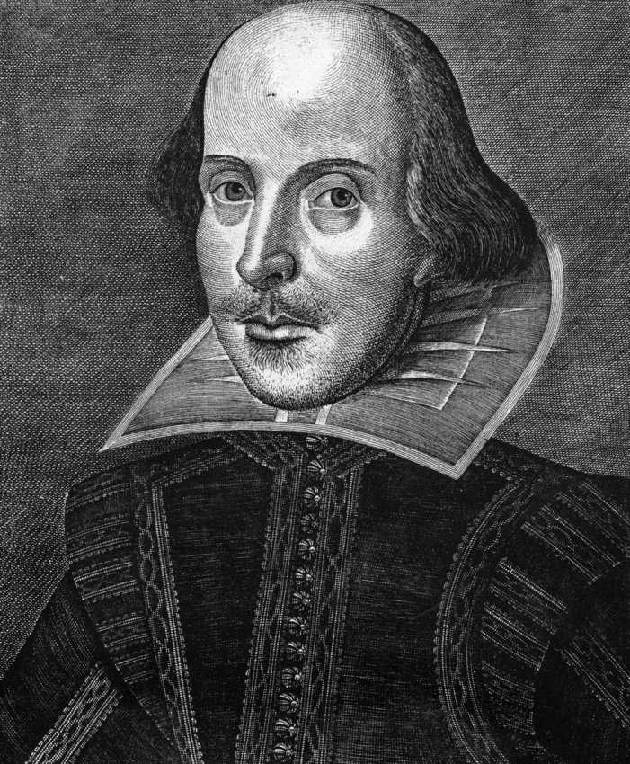 An etching of William Shakespeare.