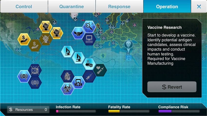 A screenshot from Plague, Inc.: The Cure