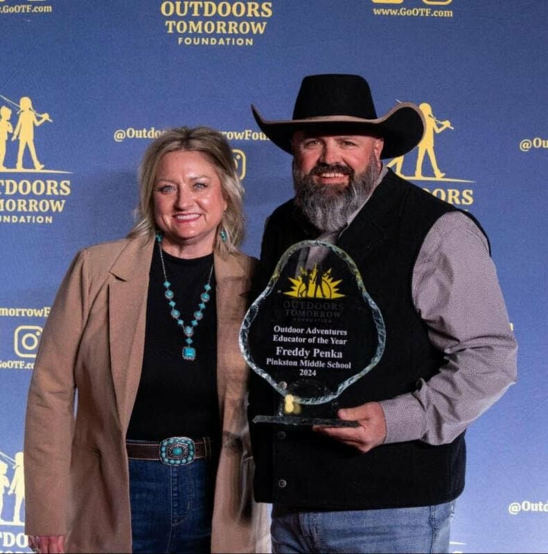 Tammy and Freddy Penka with the Outdoors Tomorrow Foundation’s Educator of the Year Award.


Submitted Photo