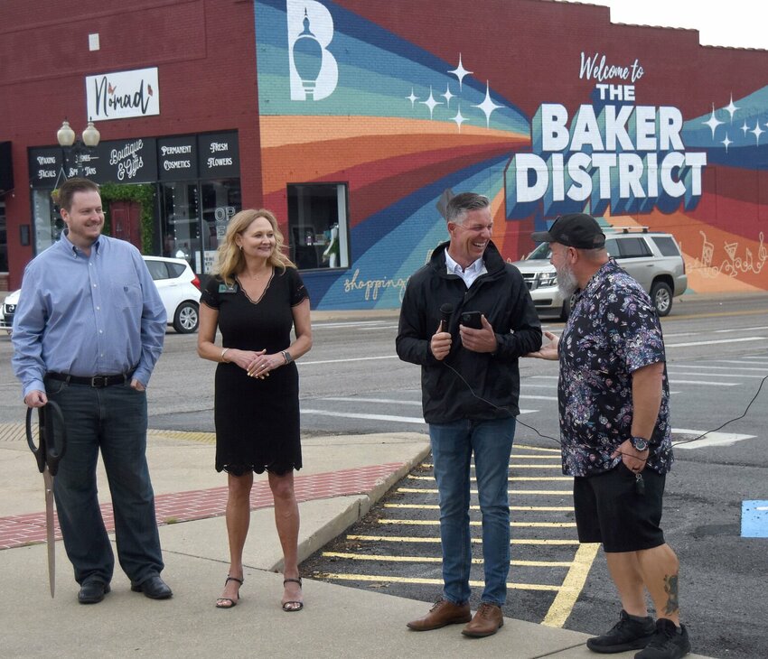 Baker District Merchants Association President Russell Tucker (third from left) shares a laugh with Mountain Home City Council member Bob Van Haaren (right) and BDMA board  Duncan Clayton (from left) and Sally Gilbert.


Sonny Elliott/The Baxter Bulletin