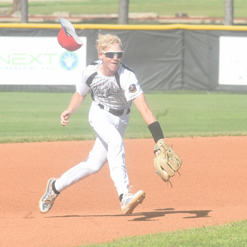 MacLeod shortstop Kody Shrable picks a ground ball during the team's 17-5 victory over Harrison on Wednesday at Coope...
