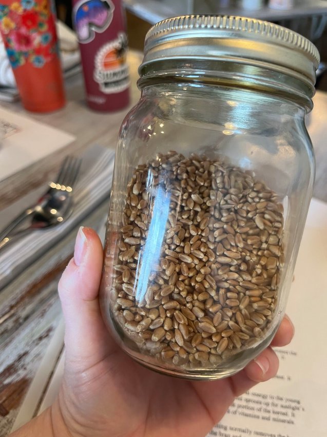 A sample of the whole-wheat grain that Tamara Carl mills herself to make the bread she sells to the public and for The &lsquo;Fork tapas restaurant in downtown Mountain Home.   Helen Mansfield/The Baxter Bulletin