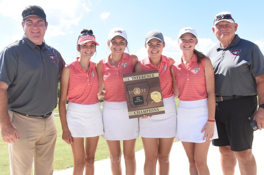 The Russellville Lady Cyclones won the 5A-West Conference golf championship Wednesday at Big Creek Golf &amp; Country Club.