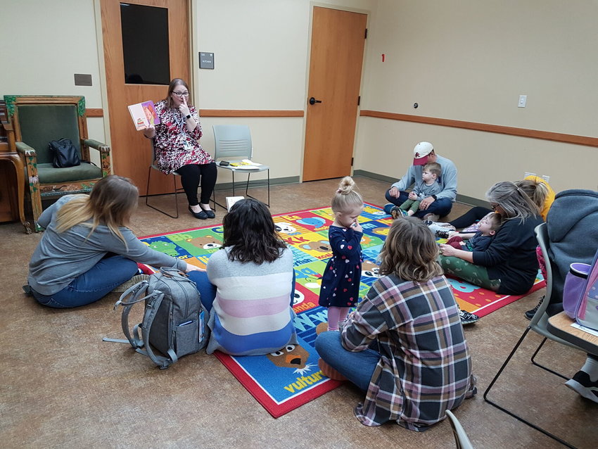 Youth Services Librarian Amy Johnson leads Babies &amp;amp; Books, an interactive story time for parents and infants from ages birth to 36 months.