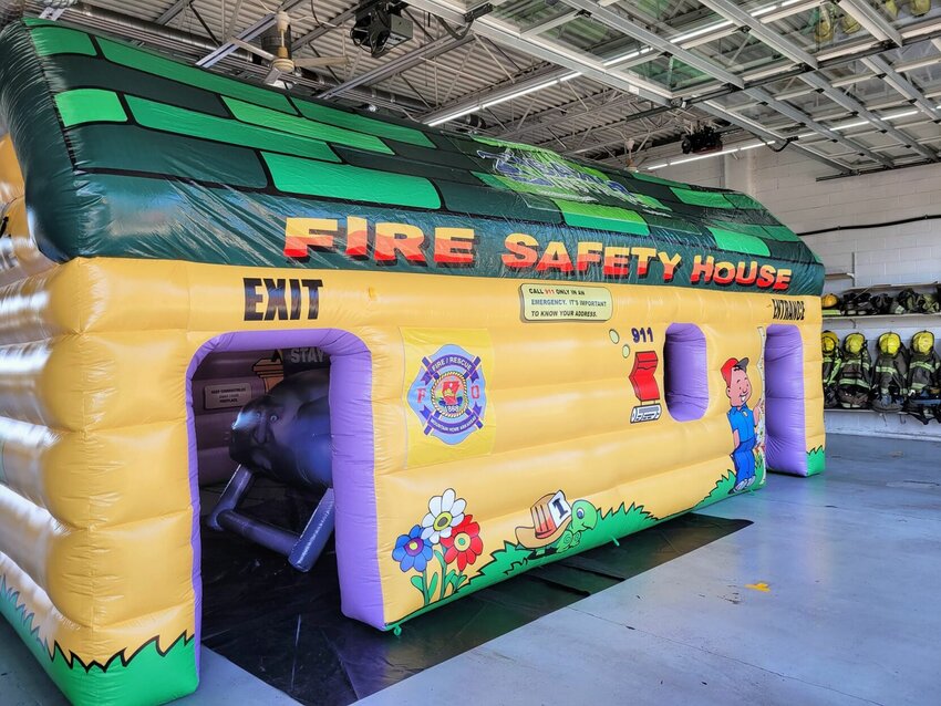 The new inflatable fire safety smokehouse stands inside the Mountain Home Fire Department apparatus bay. The smokehouse was made possible through donations from local community businesses and organizations.   Tommy Feliccia/MH Fire Department