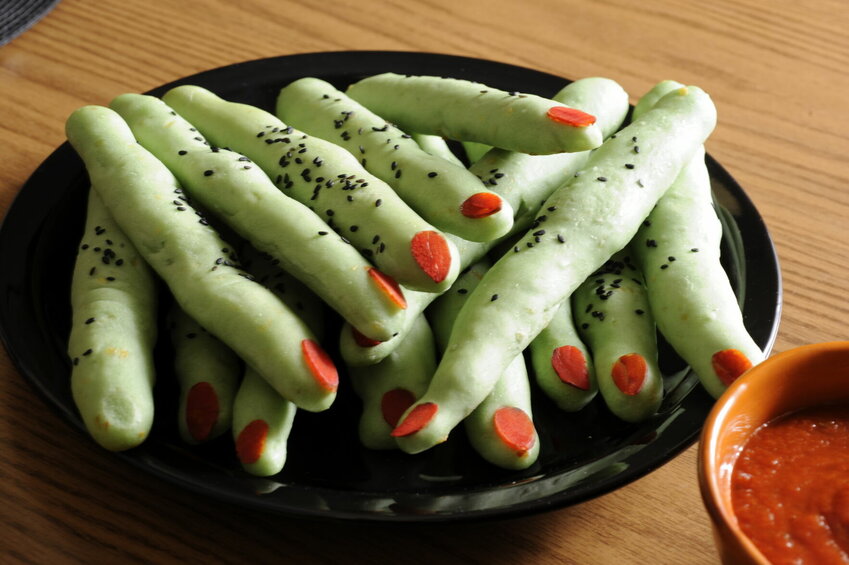 Witch's Fingers breadsticks with Dragon's Blood Dip Are a creepy Halloween treat.   Bulletin File Photo