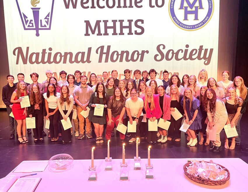 Shown are Mountain Home High School students who were inducted into the National Honor Society on Thursday.   Submitted Photo