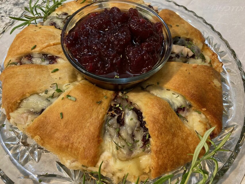 Combine several Thanksgiving leftovers to create this delicious Turkey-Cranberry Crescent Ring.   Linda Masters/Baxter Bulletin
