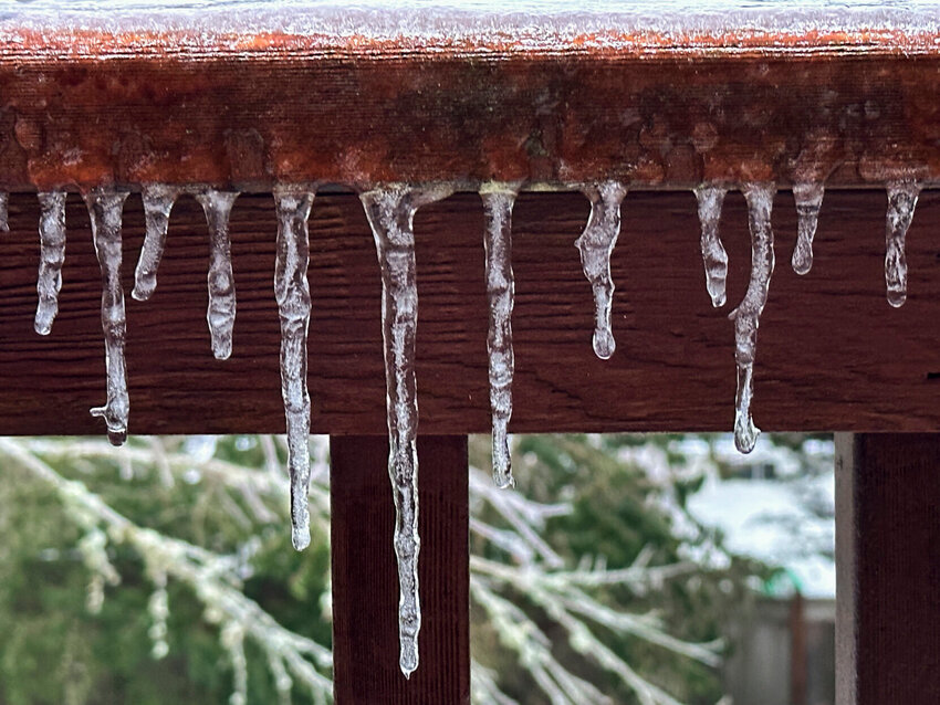 Icicles hang from a railing on in this AP file photo. Arkansas Attorney General Tim Griffin issued a statement Wednesday warning Arkansas utility consumers about new scams related to utility shut-offs.   Gillian Flaccus/AP File Photo