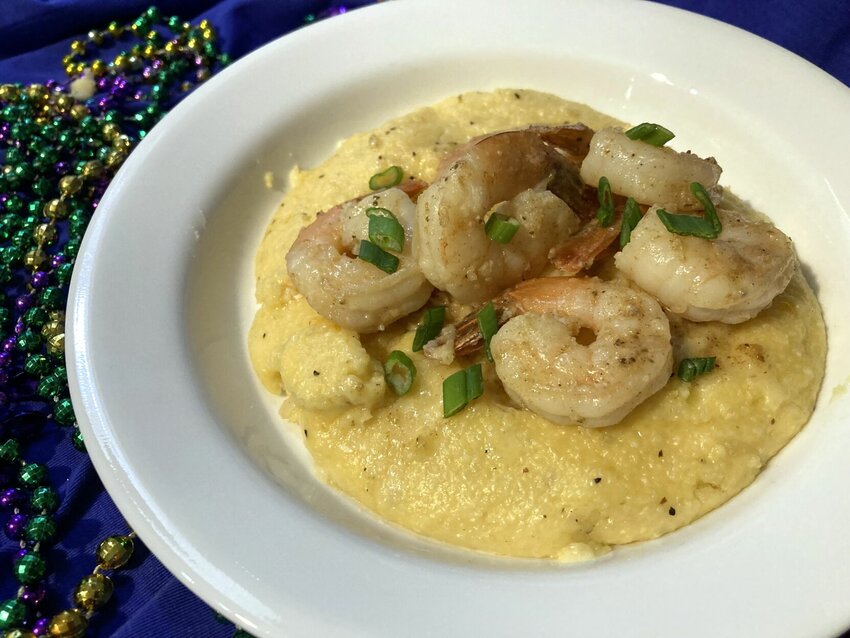 Cheesy Shrimp &amp;amp; Grits is a Louisiana staple perfect for celebrating Mardi Gras.   Linda Masters/Baxter Bulletin