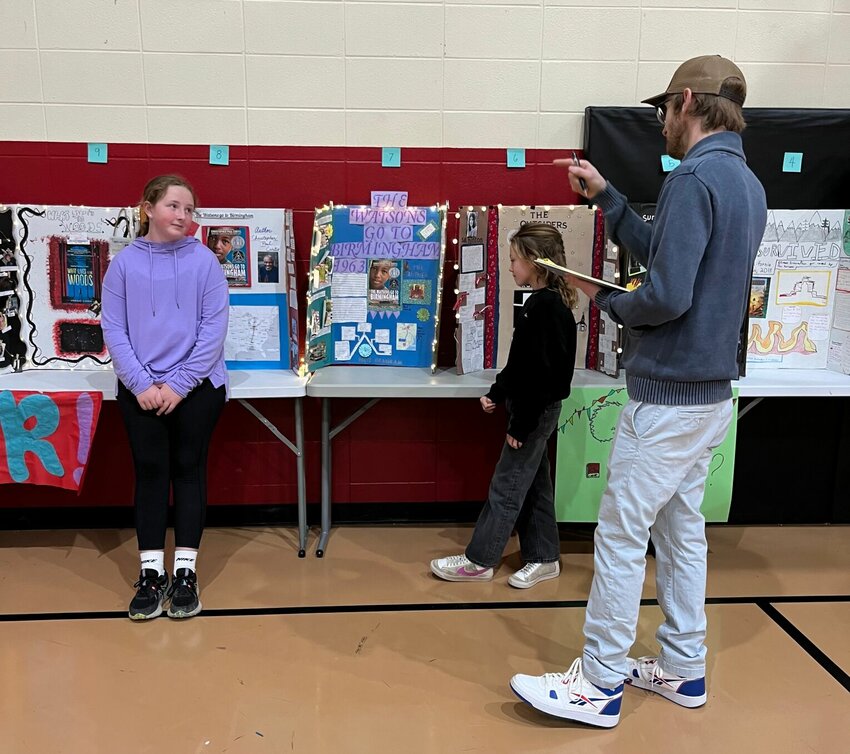 Sixth-grade students at Norfork Elementary School participate in this year&rsquo;s Lit Fair. Students were allowed to choose a book to read, tasked with analyzing their chosen book and were ultimately required to create a presentation to display their work.   Submitted Photo