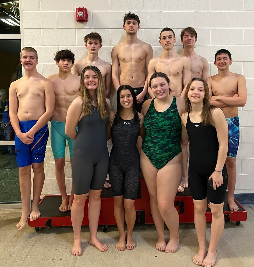 Mountain Home's boys and girls swim teams both finished in third place at the 5A-West Conference meet on Friday at Russellville.