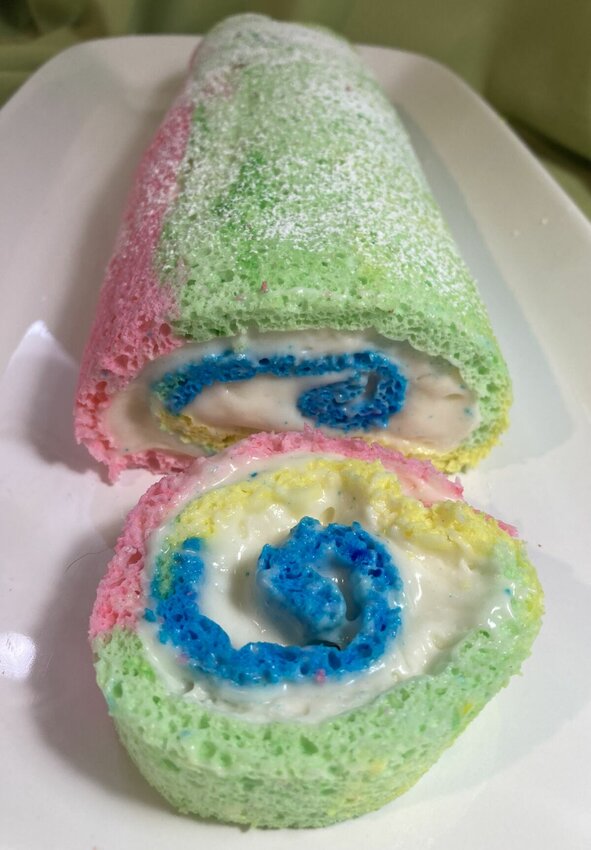Easter Cake Roll incorporates pastel spring colors in a sponge cake with a cream cheese filling.


Linda Masters/Baxter Bulletin
