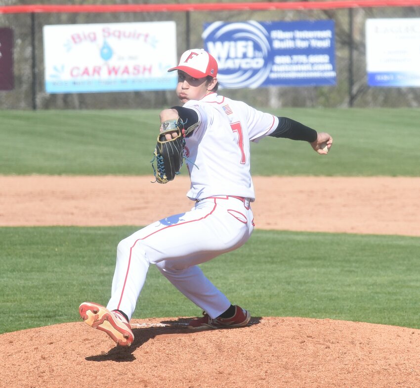 Flippin's Jordan Corbett pitches during a recent home game.