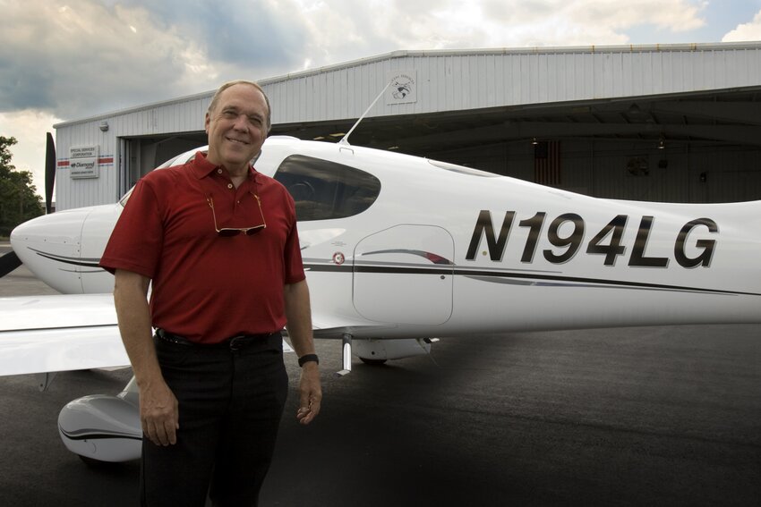 Gerald Gaige, pictured with his Cirrus SR22, invites all who want to learn about aviation to join the Rusty Pilot Seminar at Baxter County Airport on April 27.   Submitted Photo/Baxter Bulletin