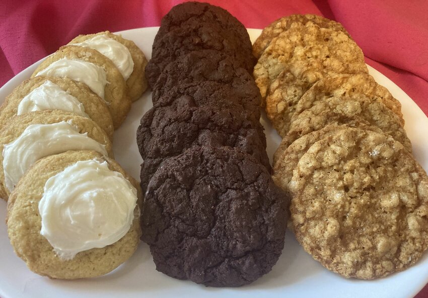 Celebrate National Cookie Month with (from left) Honey-Cornbread Cookies, Double Chocolate-Chipotle Cookies and Oatmeal Crinkles.


Linda Masters/Baxter Bulletin