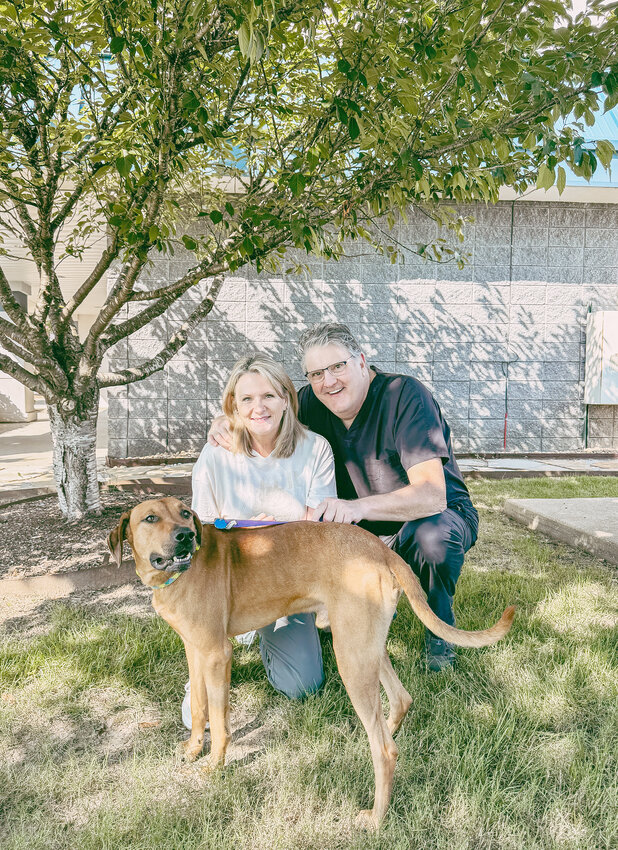 The canine escape artist, Moose, has found a new home with Dr. ‘Win” Moore and his wife, Dana. Moose was dumped at a local school, escaped from caregivers, showed up on a woman's porch and finally was adopted by the Moores.