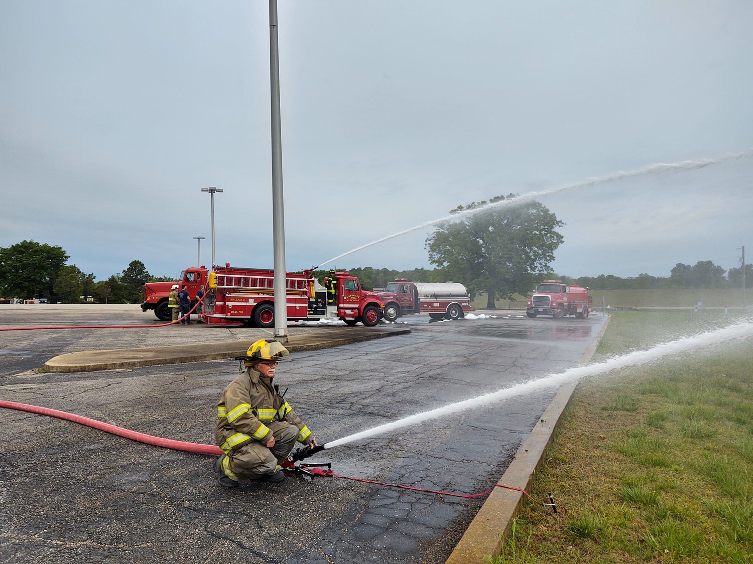 Baxter County fire departments come together for fire drill Baxter
