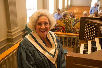 At First Baptist Ringgold's 175th anniversary, Beth Foster Long was recognized for her 49 years of service as organist.