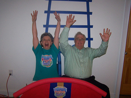 Dale and Jim Weaver ride on the "roller coaster" built by Dale prior to Pine Level Baptist Church's 2012 VBS. Her leadership and heart for ministry was felt in several aspects of the church, her husband said, not to mention statewide as an officer for Georgia Baptist Minister Wives. 