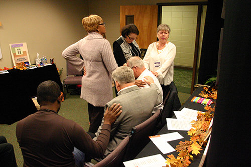 An intercessory prayer room provided attendees with the chance to be prayed over by volunteers. SCOTT BARKLEY/Index