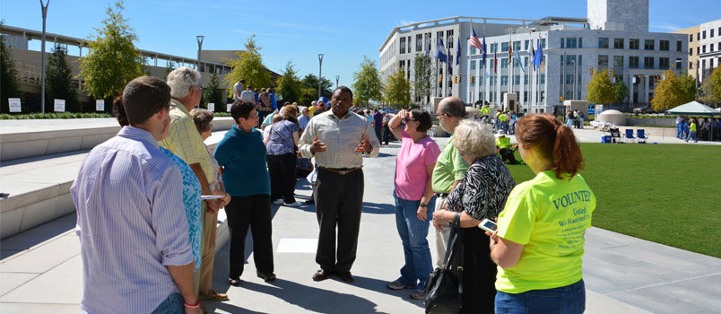 Pastor Shep Johnson and the people of First Baptist Church in Douglas sponsored a prayer rally, STAND AND PRAY”, at Liberty Plaza across Capitol Avenue from the Gold Dome, Georgia’s State Capitol on Thursday, October 8. More than 200 attended the rally. SHEP JOHNSON/Special