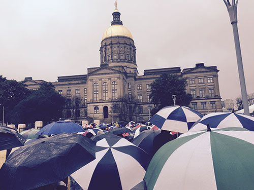 The March for Life crowd braved raw weather to join in the nationwide protest Friday, Jan. 22.