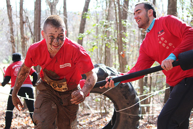 Derek Helms, a Georgia Military College HIgh School student from Milledgeville, takes part in last year's mud run. GCSU BCM/Special