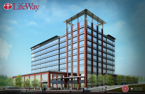 Artist's rendering presents LifeWay Christian Resources' proposed new building near Nashville's central business district.