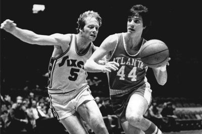 After a stellar career at LSU, Pete Maravich went on to play for the Atlanta Hawks, New Orleans Jazz, and Boston Celtics in the NBA/ WIKIPEDIA/Photo