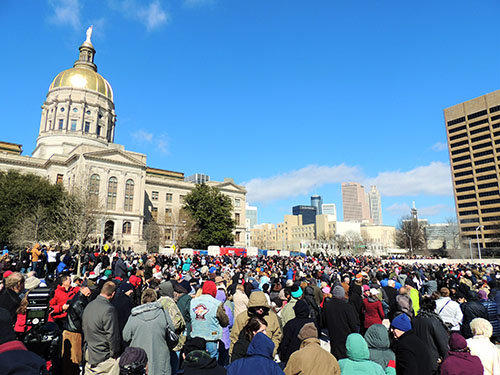 The crowd braved the cold on a crisp, clear day. ANNA SUNGHEE CHIN/Special
