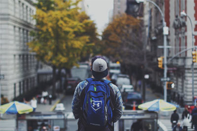 city millenial urban backpack young