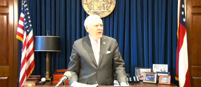 Georgia Governor Nathan Deal announces his intention to veto House Bill 757.