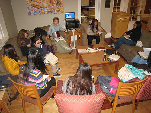 Wesleyan College's BCM has grown this year from just a few students to groups gathering for Bible study. WESLEYAN COLLEGE/Special