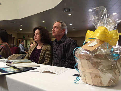 Georgia natives Devra and Calvin Morris were one of the former missionaries receiving gift baskets from Georgia Woman's Missionary Union and Women's Enrichment Ministries. The strong missions support group provided 