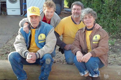 Disaster Relief volunteers Bob Fulkerson and his wife Margie, left, and Butch and Debbie Porter, right, rest for a moment during a call out a few years ago in New York. Fulkerson passed away March 29 while serving on a call out in Leesville, LA. Both couples are members of First Baptist Church of Galatia, IL. BP/Special 