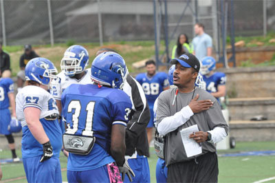 Coach Aaron Kelton understands that much of coaching involves teaching and giving instructions to his players. He is an excellent teacher and motivator. SHORTER UNIVERSITY/Index