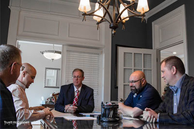 From left to right, CWC Deacon Stanley Weldon; CWC Senior Pastor Marc Turner; Attorney Chad Knott; TMC President Dr. Emir Caner and TMC Vice President of Finance and Operations Dr. Joseph Wiegand. TMC SPECIAL/Index