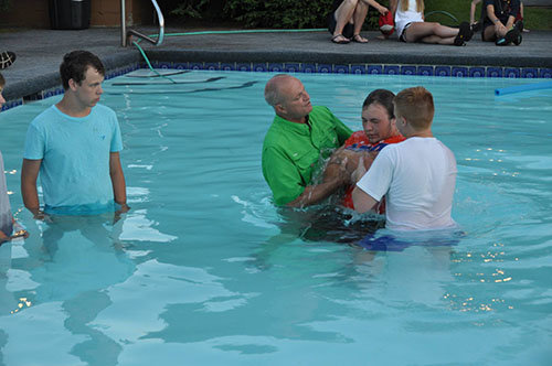 Ricky Moore had begun attending student ministry events at Pleasant Valley South about a year ago following an invitation by a Pepperell High football teammate. While on the student mission trip that summer, he realized he needed Christ and prayed for salvation, being baptized in a swimming pool the next day. PVSBC/Special