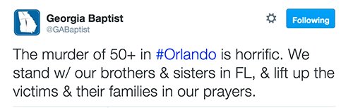 GA Baptist Orlando Tweet