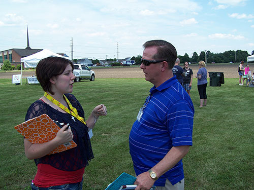 Planning was a crucial part of Crossover St. Louis, which impacted thousands of local residents. Here, Tom Rush of Berean Baptist Church, Social Circle, talks with Brandi, a member of Swansea Baptist Church. TOM RUSH/Special