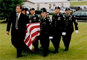U.S. Army Soldiers bear the casket of fallen comrade, Joshua Dingler. GERALD HARRIS/Index