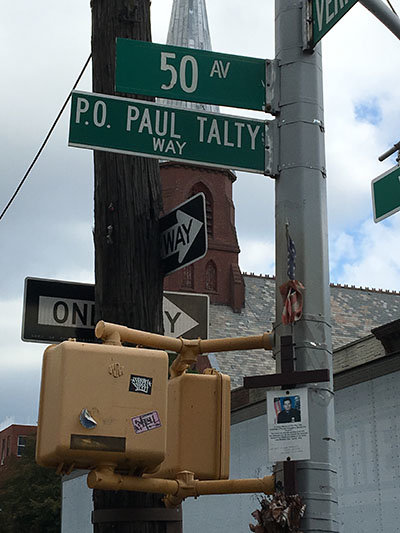 The local police precinct for New City Church renamed a local street for Officer Paul Talty, who died in the Sept. 11 attacks. Such remembrances have become a part of the city's fabric, explains Pastor Patrick Thompson. NCC/Special