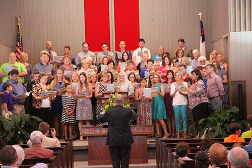 The choir for Smith's last day as First Louisville's music minister consisted of those from years past. FBL/Special