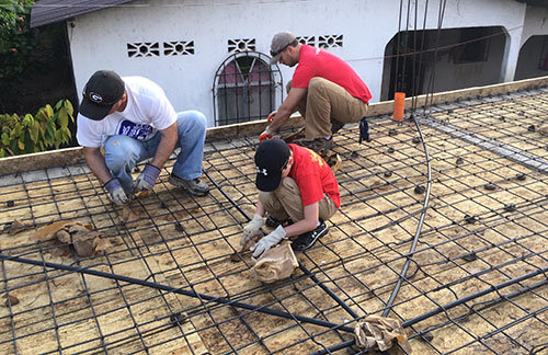 A team from Rosemont Baptist Church in LaGrange helps build a pastorium in San Juan Mocca. KATHY EUDY/Special