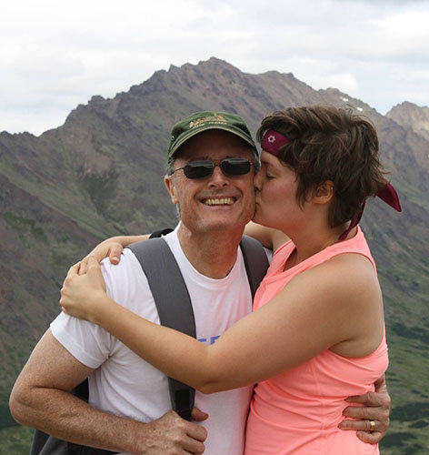 Jimmy Stewart and his daughter, Katelyn, stand on Flattop Mountain in Anchorage July 20, three days before Jimmy Stewart would be injured in a gas explosion at the family cabin. KATELYN STEWART/Facebook