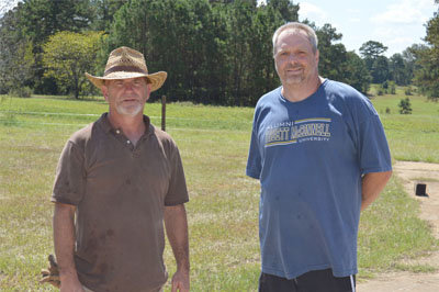 Don Morgan, the man with the vision for a rehabilitation center, left, and Leary Baptist Church Pastor Craig Layton, right, have become partners in laying the foundation for Rehoboth Ranch. REHOBOTH RANCH/Special