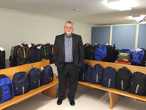 Pastor Scott Sims and Woods Grove Baptist Church in Young Harris partners with First Baptist Church of Mousie, KY to provide enough backpacks for every student in Jones Fork School, located near the church. Woods Grove averages 35-40 in Sunday School and 60-70 in worship. WOODS GROVE/Special