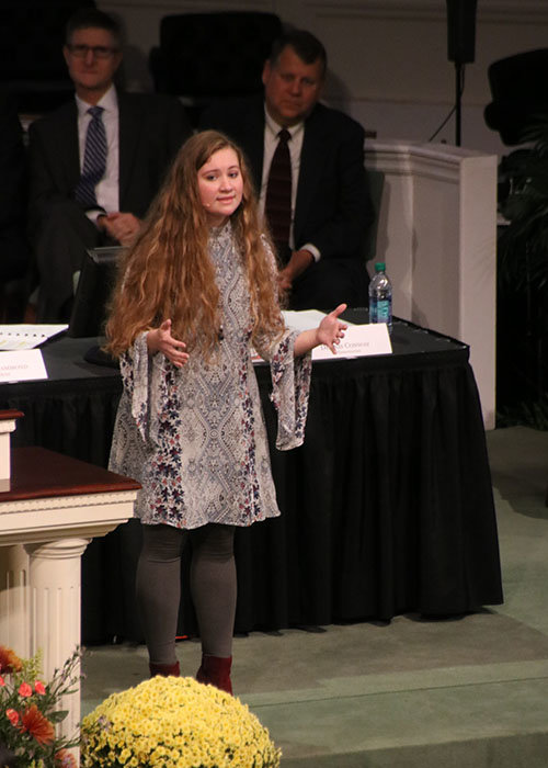 “God wants to use us but our sin and disobedience limit our usefulness," Mackenzie Ford told messengers at the Georgia Baptist Convention last week. SCOTT BARKLEY/Index